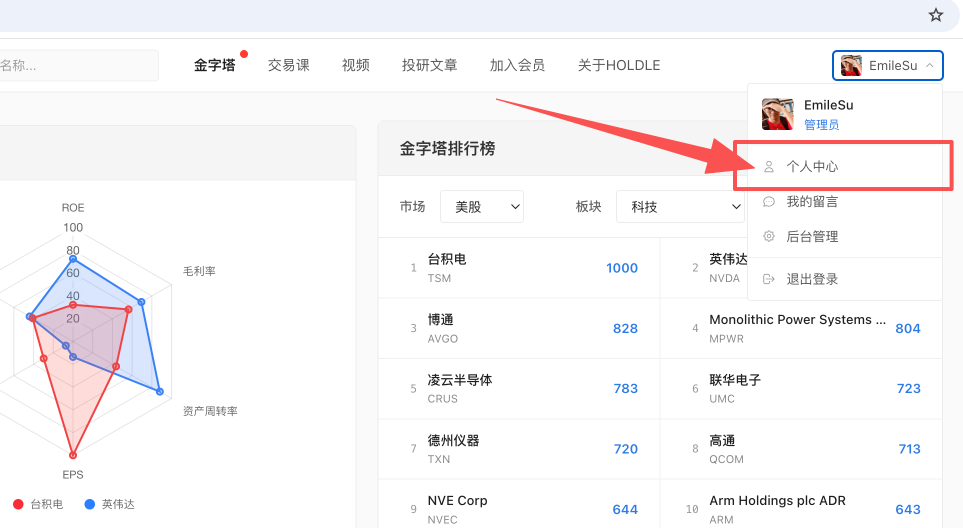 步骤 1：找到并点击「个人中心」